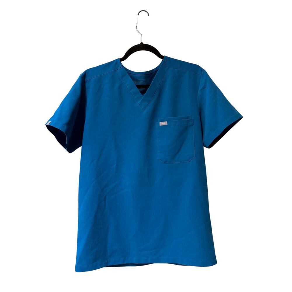 Figs Men's Small Limited Edition Color Alps Blue Three-Pocket Scrub Top